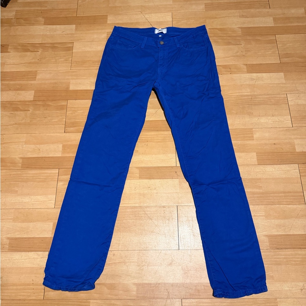 PAIGE Normandie Cotton slim skinny vibrant Blue Cobalt Pants Sz 32 Men’s jeans
